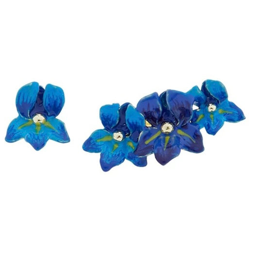 Van Gogh Iris Deep Blue Iris Asymmetrical Earrings