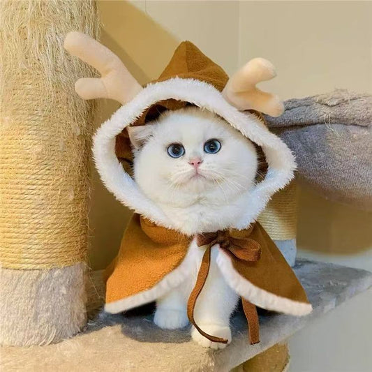 Meowdeer Magic Cat Reindeer Cloak with Hood